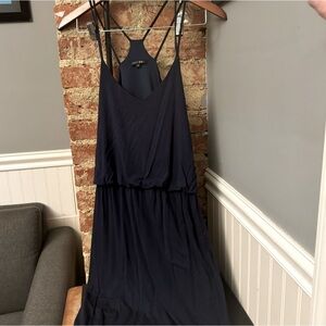 Papermoon Navy Maxi Dress Racerback Spaghetti Straps Petite Size Large